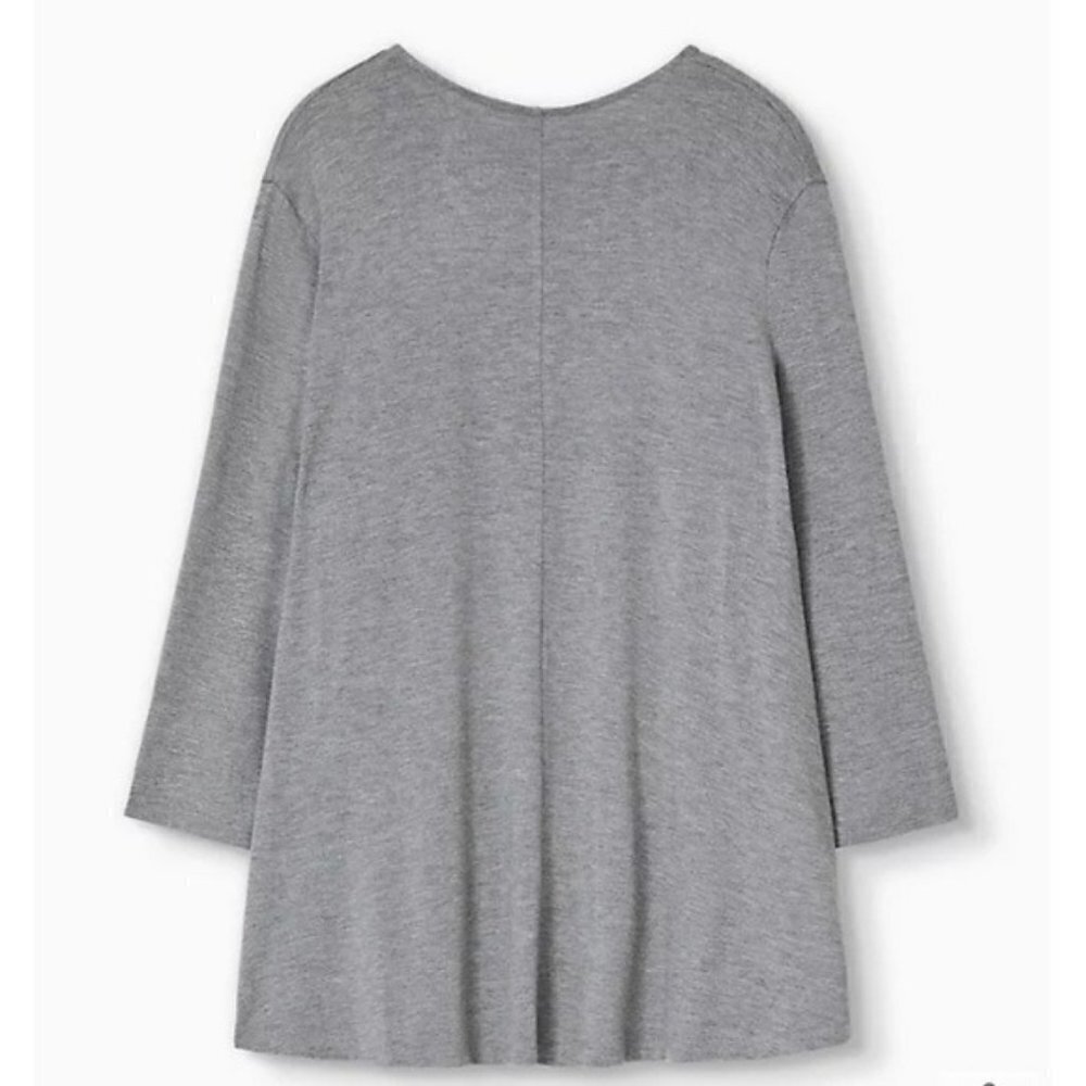 Torrid SUPER SOFT HEATHER GREY DRAPE FRONT CARDIGAN - Picture 2 of 7